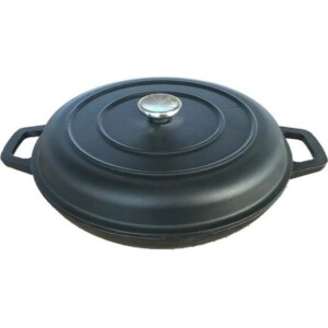 סוטאז' יצוק מצופה אמייל שחור 31 ס"מ קרנה