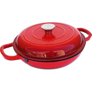 סוטאז' יצוק מצופה אמייל אדום 31 ס"מ קרנה