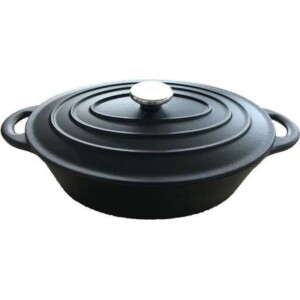 סיר אובלי 7 ליטר מצופה אמייל שחור קרנה