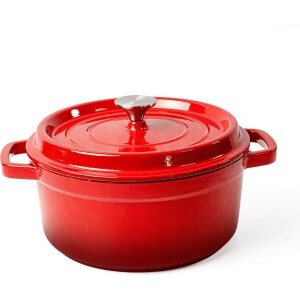 סיר עגול 5 ליטר מצופה אמייל אדום קרנה