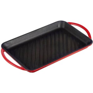 מחבת מלבנית 33 ס"מ מצופה אמייל אדום קרנה