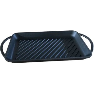 מחבת מלבנית 33 ס"מ מצופה אמייל שחור קרנה