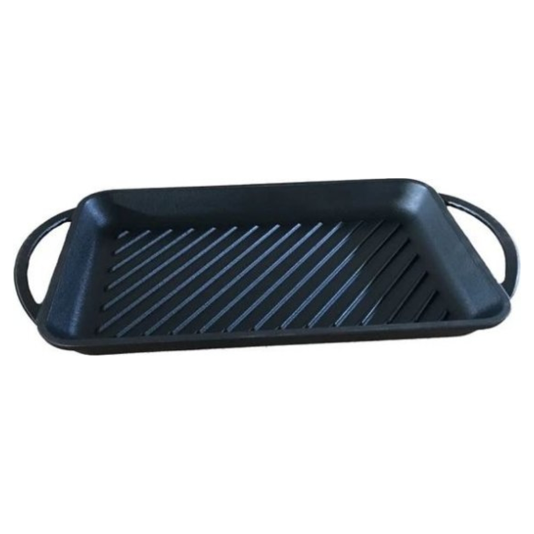 מחבת מלבנית 33 ס"מ מצופה אמייל שחור קרנה