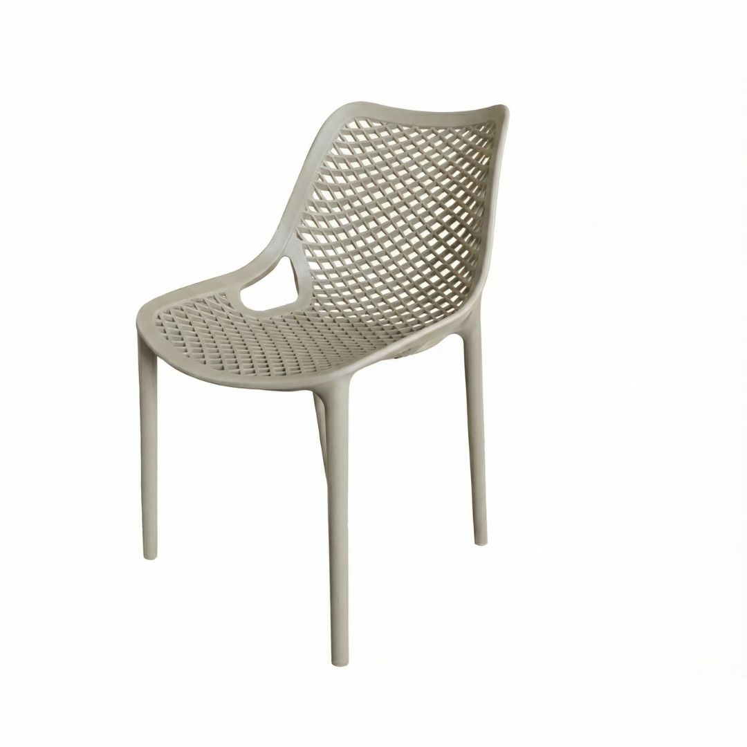 כסא פלסטיק רשת צבע אבן דגם שקד ללא ידיות